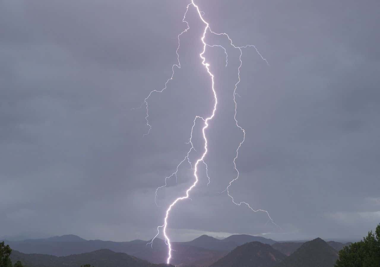 The moment lightning strikes the ground