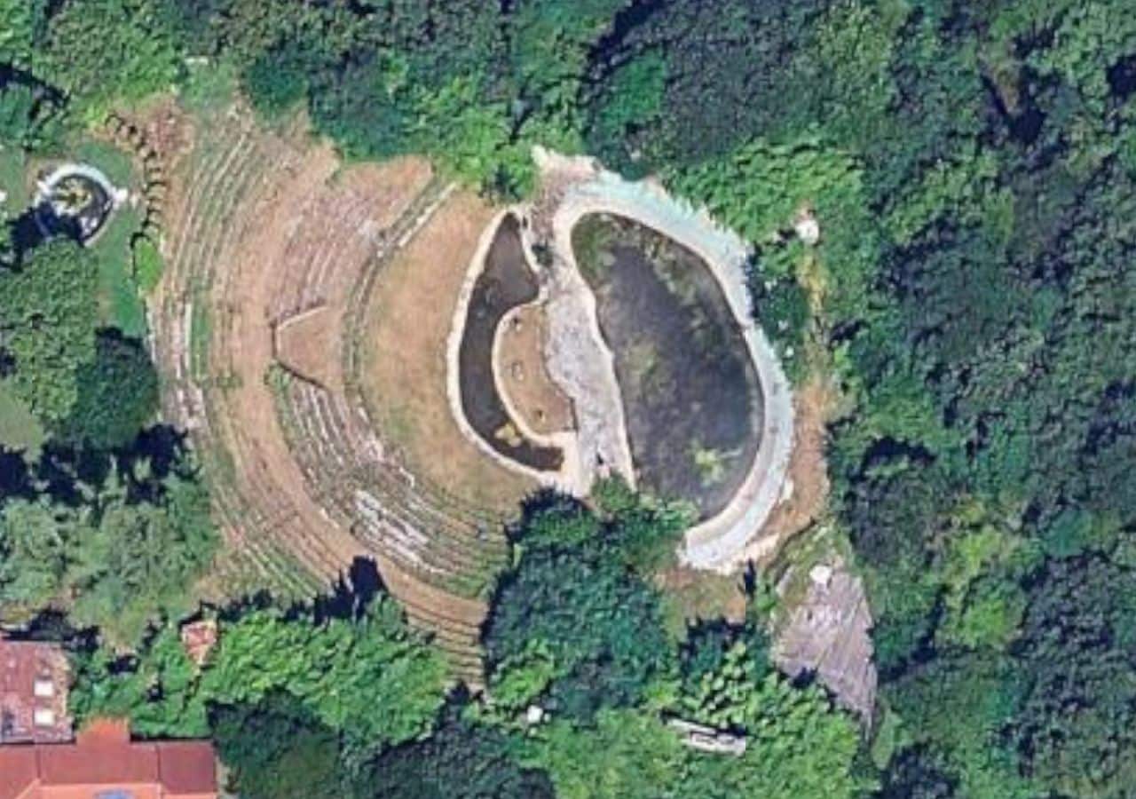 The satellite imagery of the fake Berico Maritime Amphitheatre