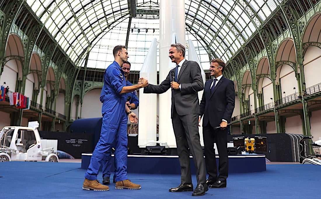 Mitsotakis–Macron-Adrianos Golemis in Paris