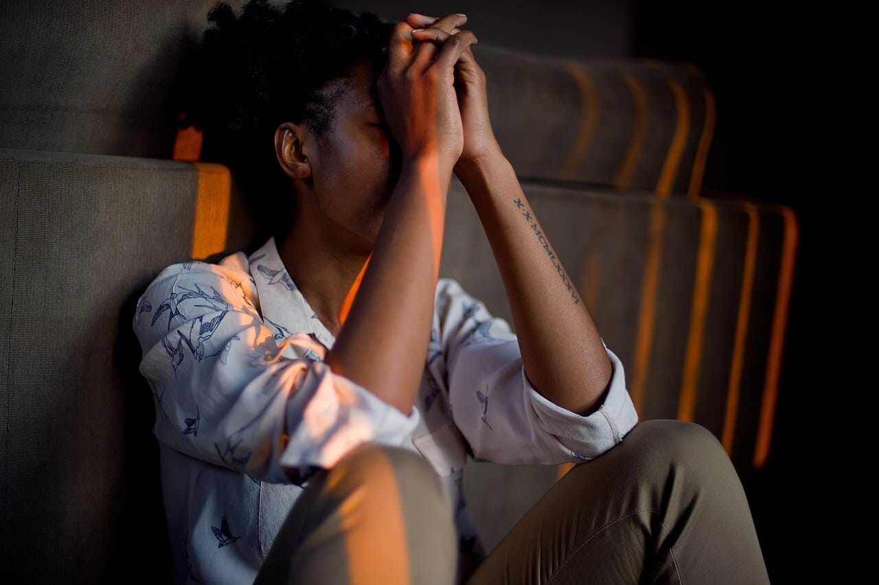 A woman feeling stressed