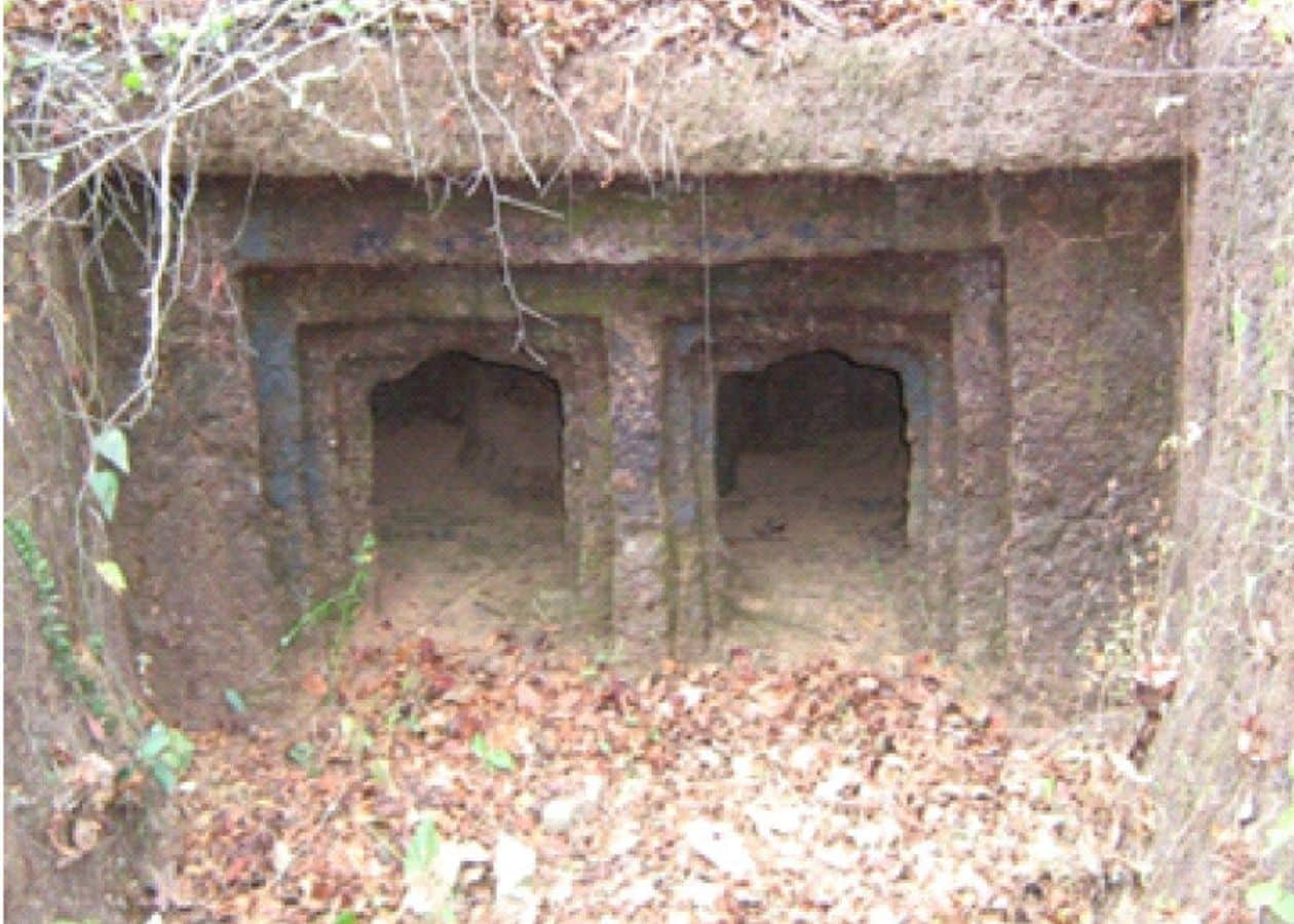 Megalithic rock-cut tomb cave in South India