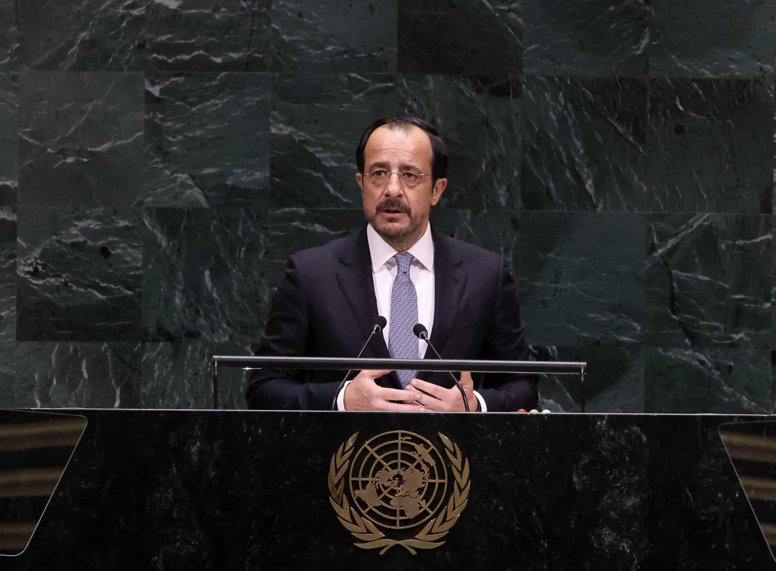 The President of the Republic of Cyprus, Mr Nikos Christodoulides, addresses the 81st United Nations General Assembly