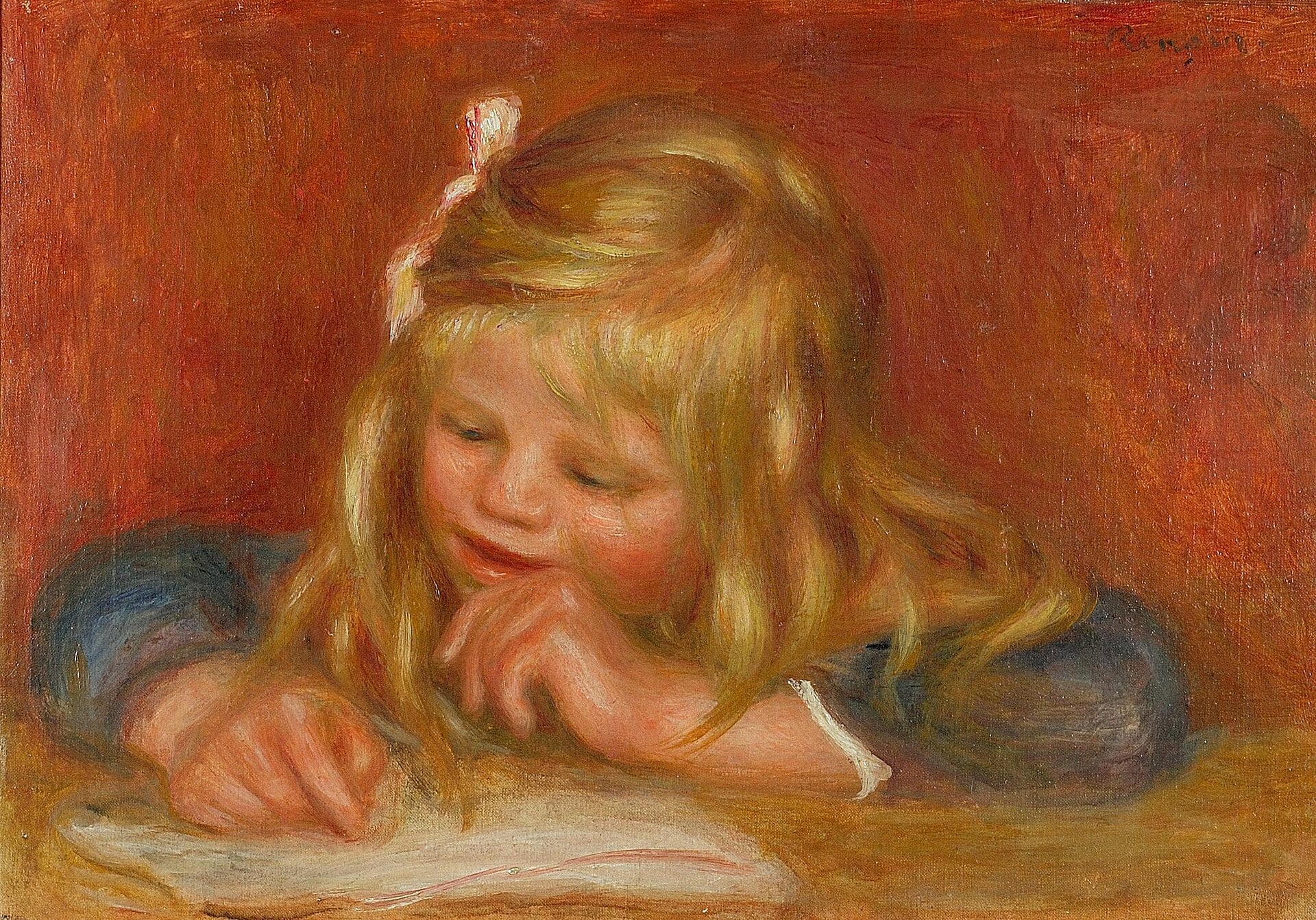 Renoir’s “Coco Lisant” (1905) was one of two paintings dropped by thieves as they fled the Renoir Museum