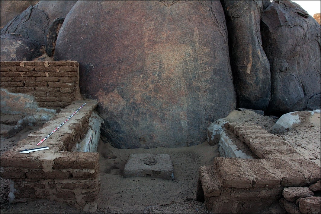 The petroglyph, possibly depicting a Kushite ruler
