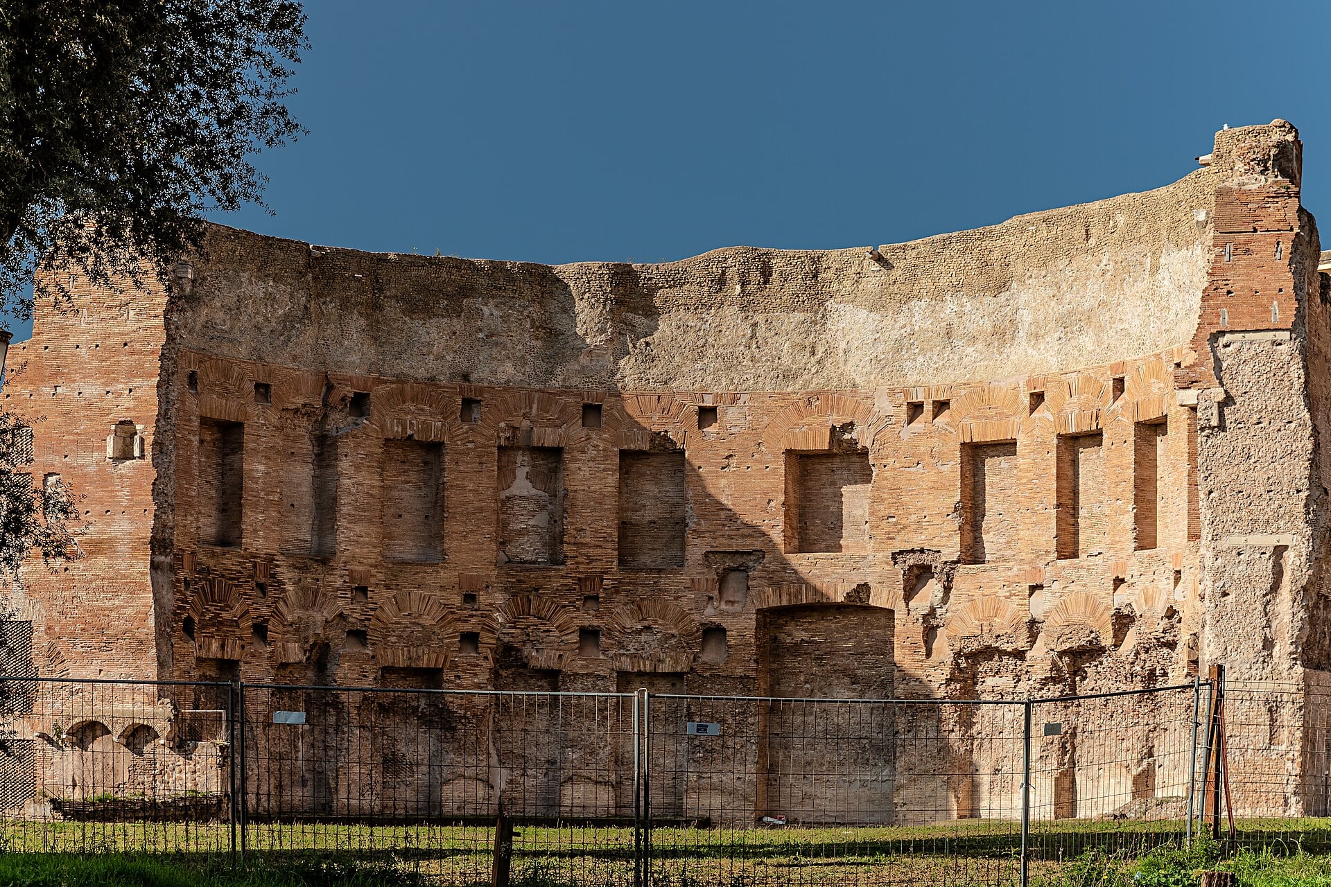 The southwestern exedra of the Baths of Trajan