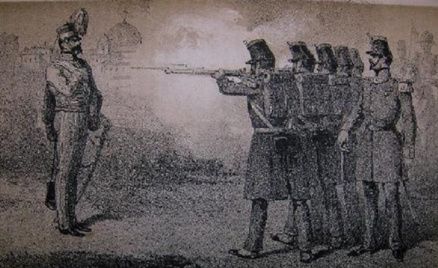 Archival illustration of a U.S. military firing squad. President Donald Trump has approved Nidal Hasan’s execution by firing squad, the first potential U.S. military execution in more than 65 years.