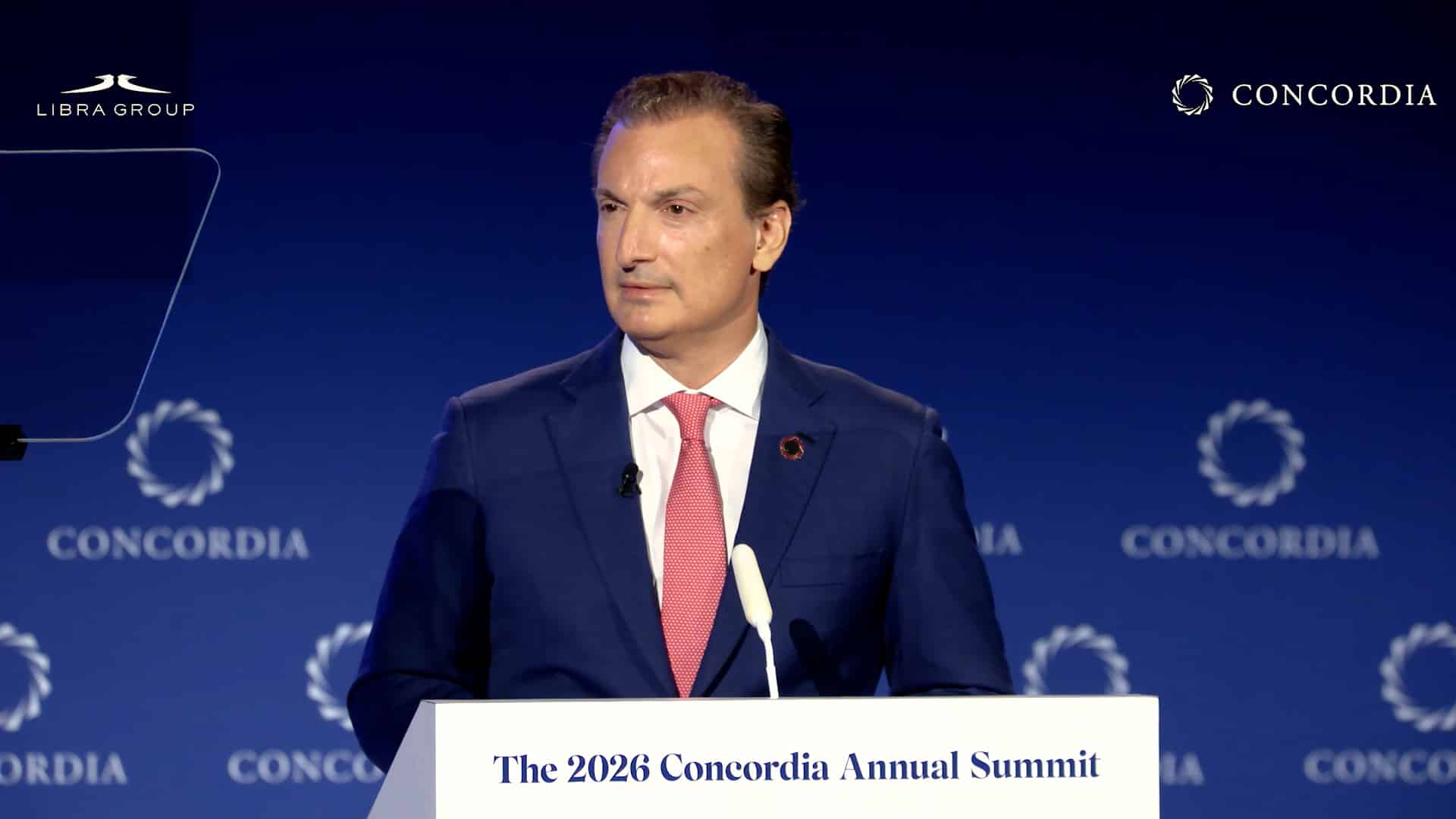 George logothetis addresses The 2026 Concordia Annual Summit in New York.
