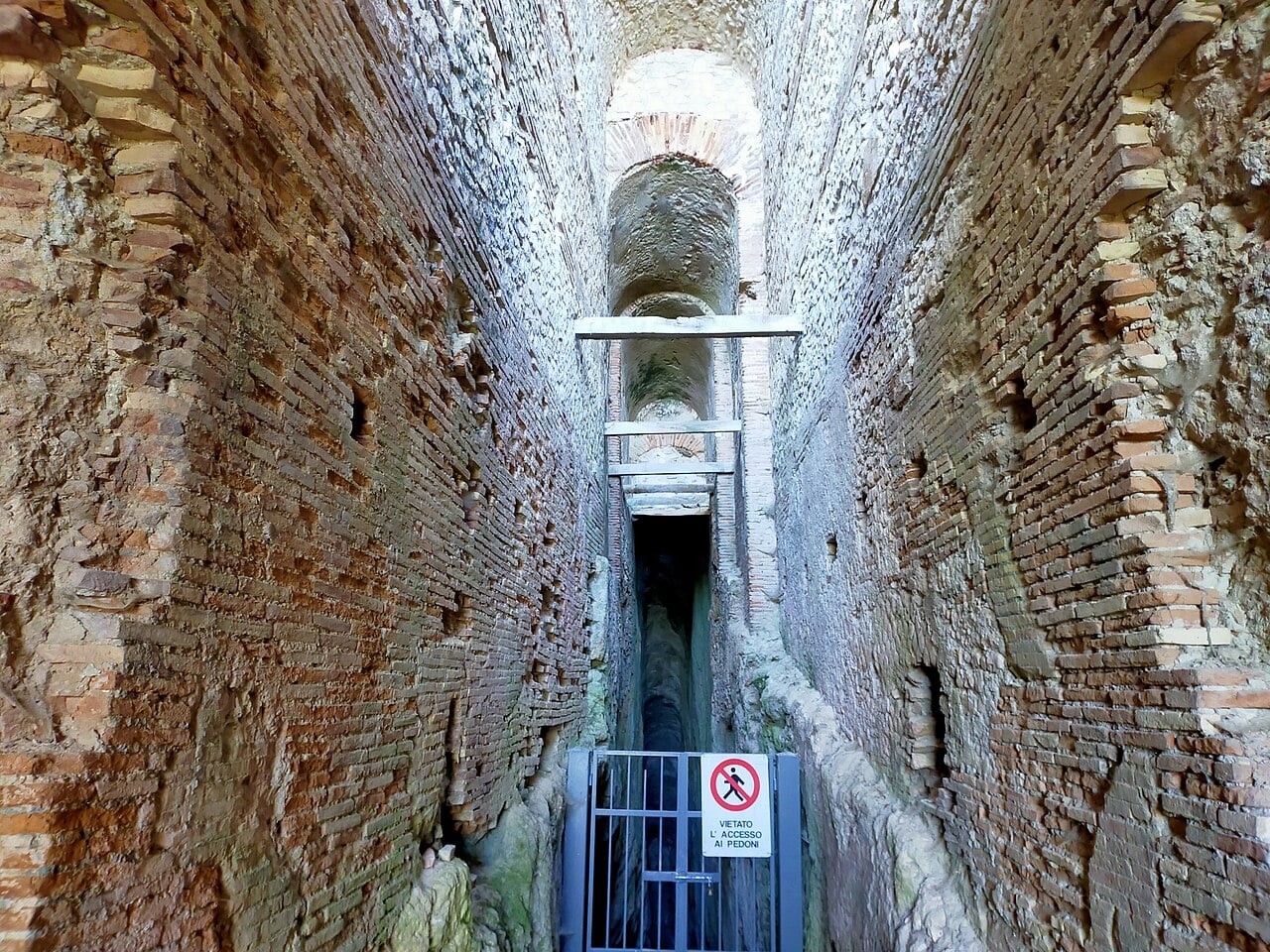 Ancient drainage system built under Roman Emperor Claudius near Lake Fucino, Italy