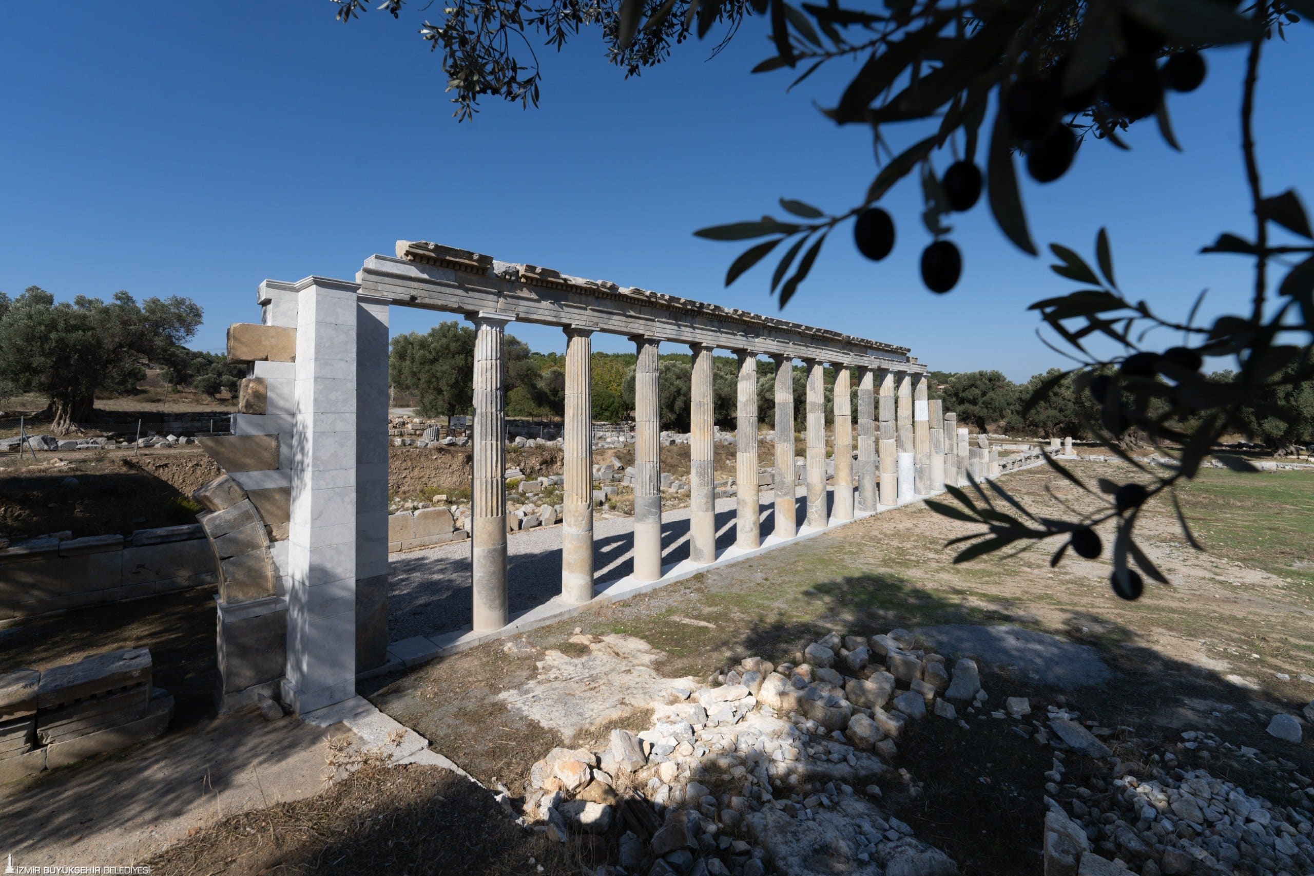 Ancient ruins at the archaeological site of Teos in western Turkey