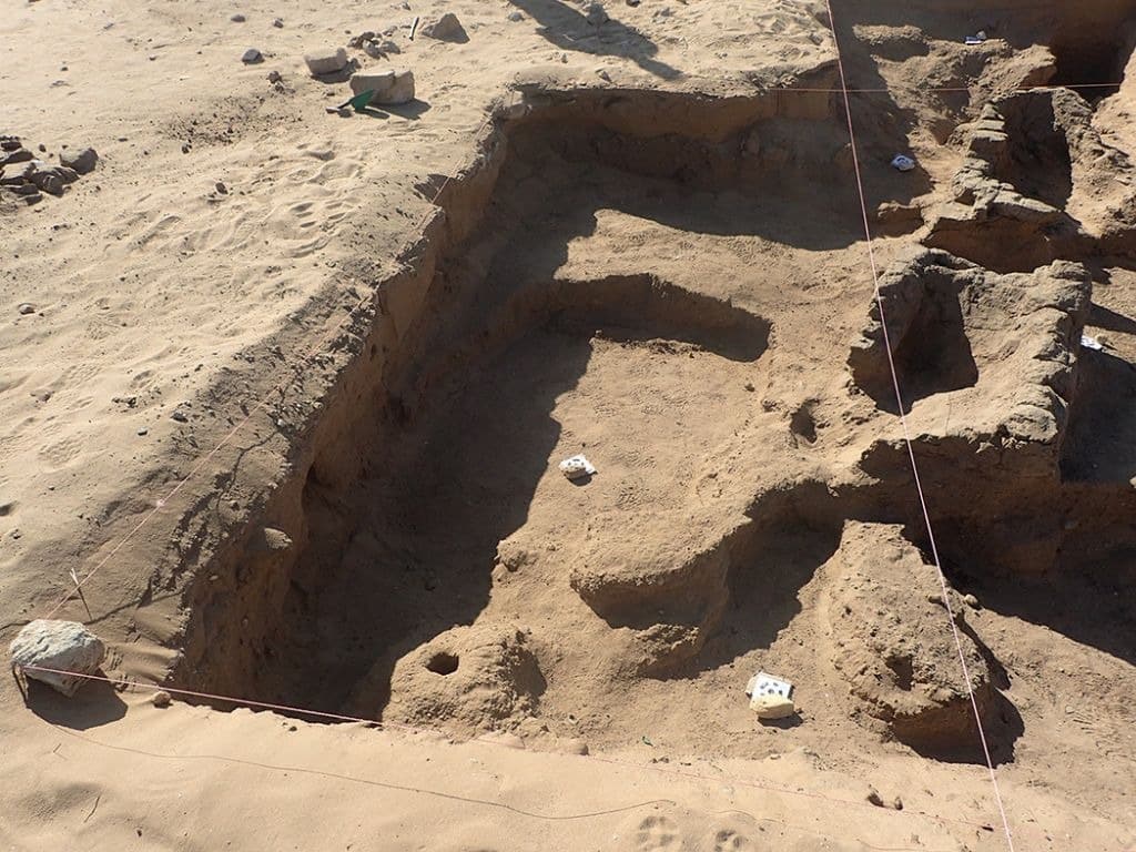 Archaeological excavations at Sanam Temple in Sudan reveal an ancient firing pit