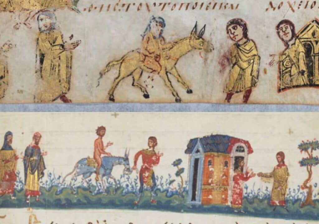 Depictions of Byzantine inns in ninth- and 11th-century manuscripts