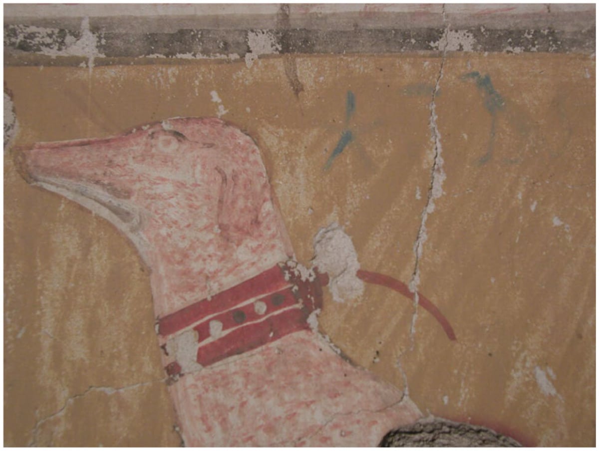 Dog in the offering scene from the tomb of User