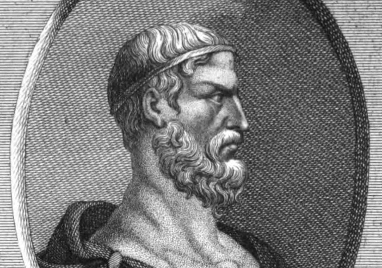 Engraved portrait of the Athenian lawgiver Draco