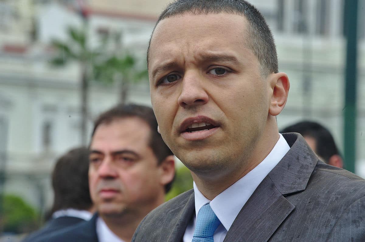 Ilias Kasidiaris speaking in Athens in March 2016