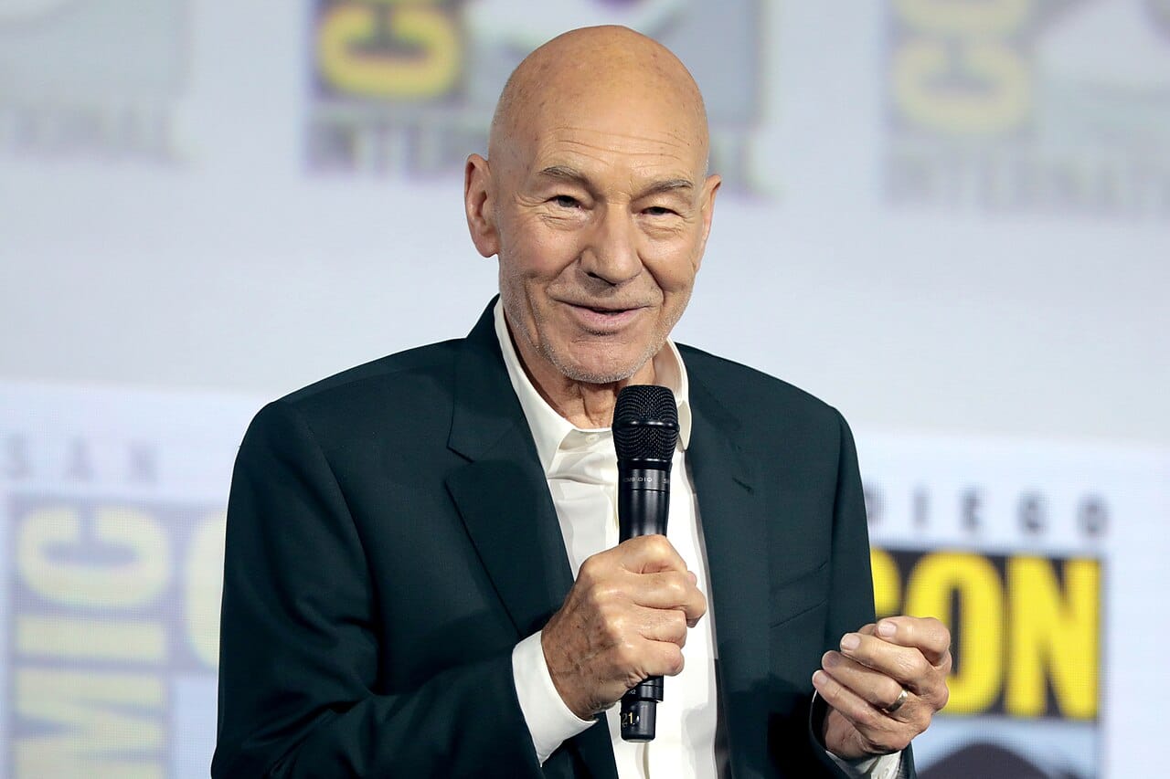 Patrick Stewart speaking at the 2019 San Diego Comic-Con International