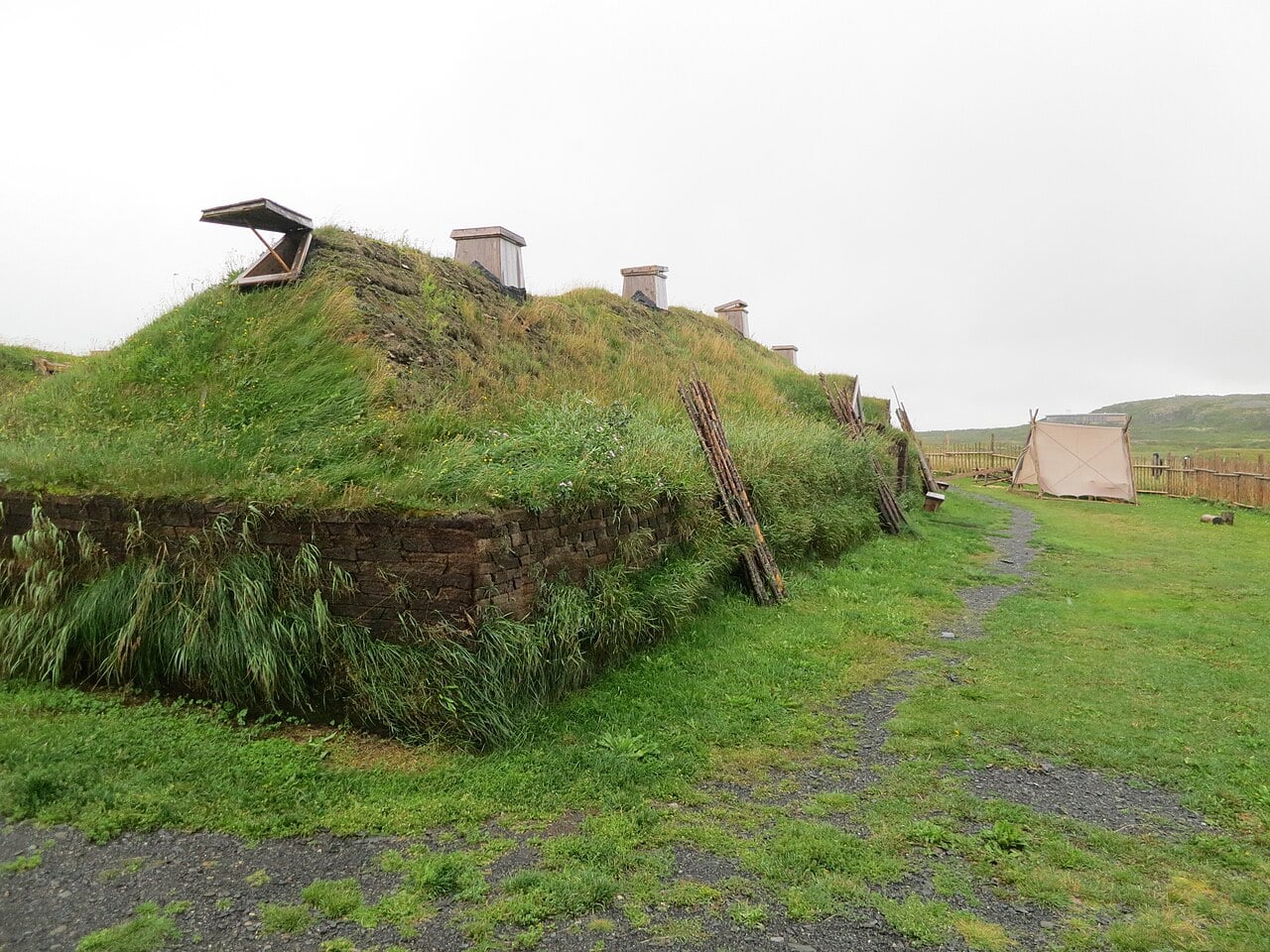 Reconstructed Viking house at L'Anse aux Meadows