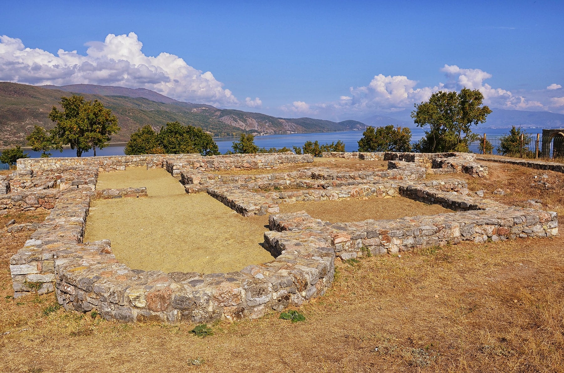 The 6th-century basilica overlooking Ohrid Lake in Lin, Albania