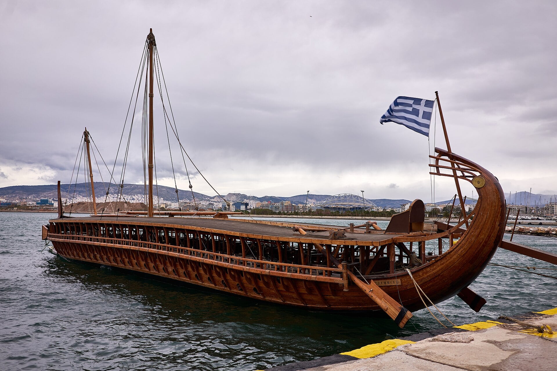 The Olympias, a reconstruction of an ancient Athenian trireme warship