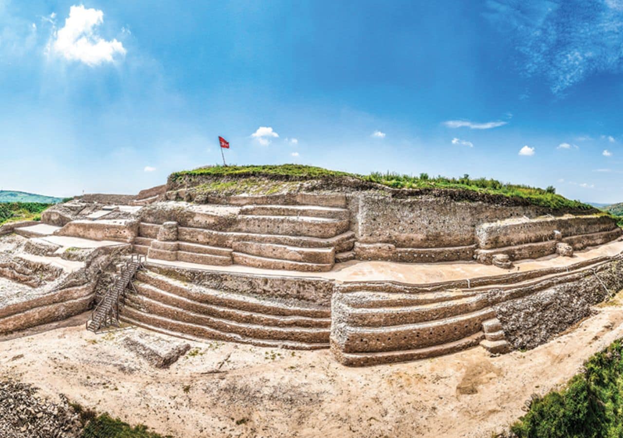 The upper section of the Imperial Terraces at the ancient Chinese city of Shimao