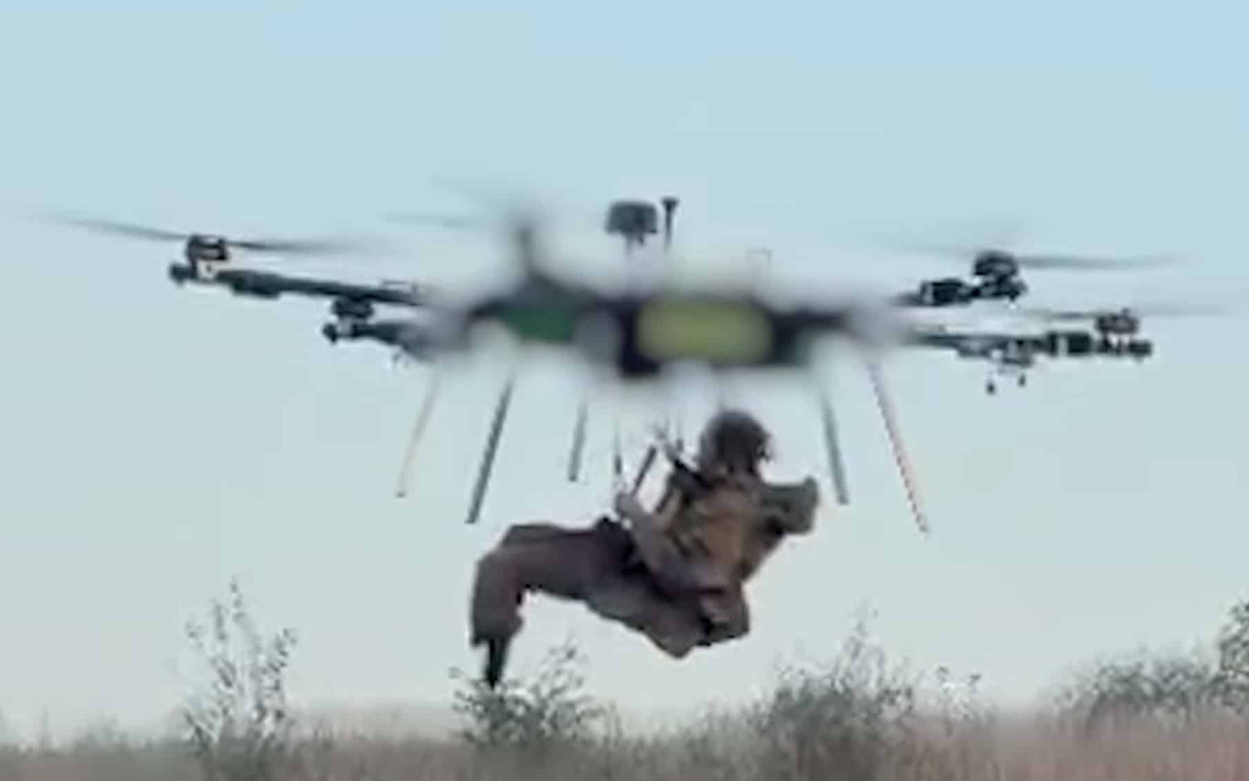 Ukraine's flying drone rescue of a wounded soldier