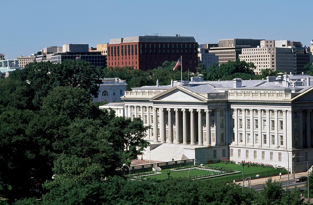 The U.S. Treasury Department building in Washington, D.C.