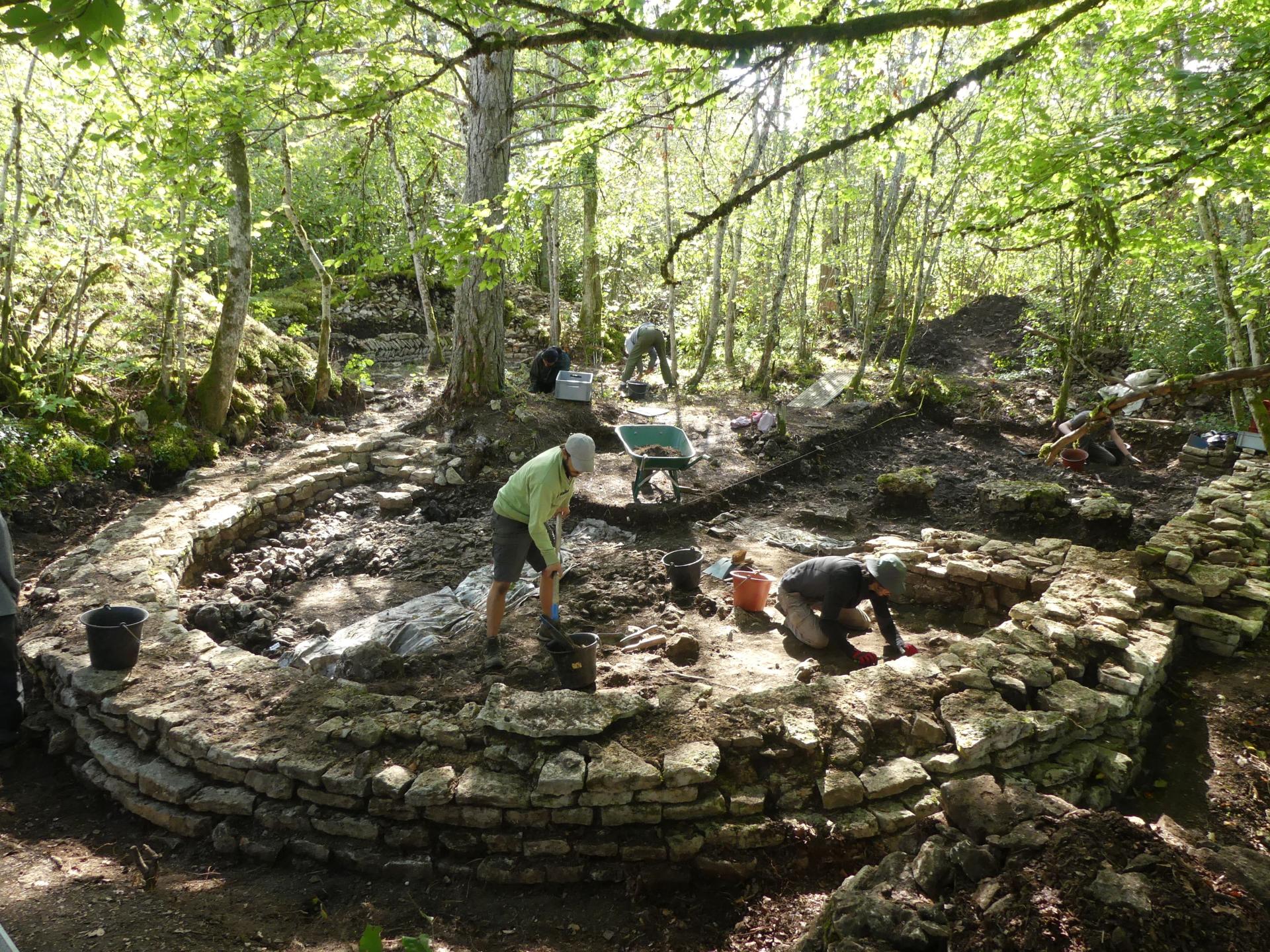 View of the apse and choir of the summit church during excavation in 2022